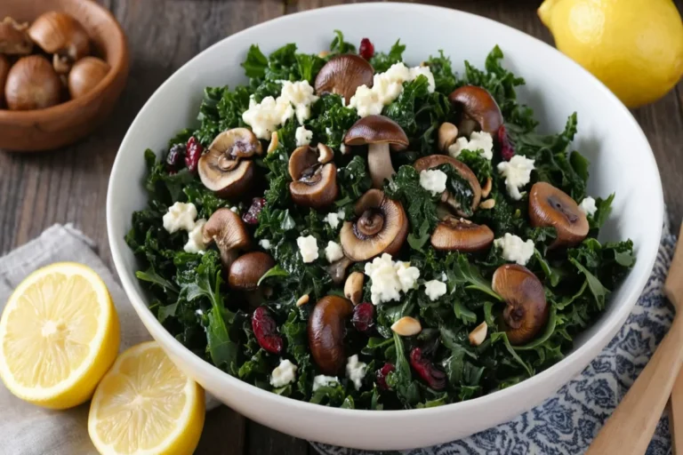 Roasted Mushroom, Cottage Cheese, and Kale Salad