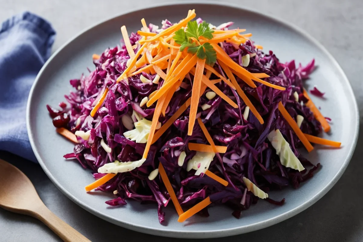 The Easy Red cabbage and craisin coleslaw